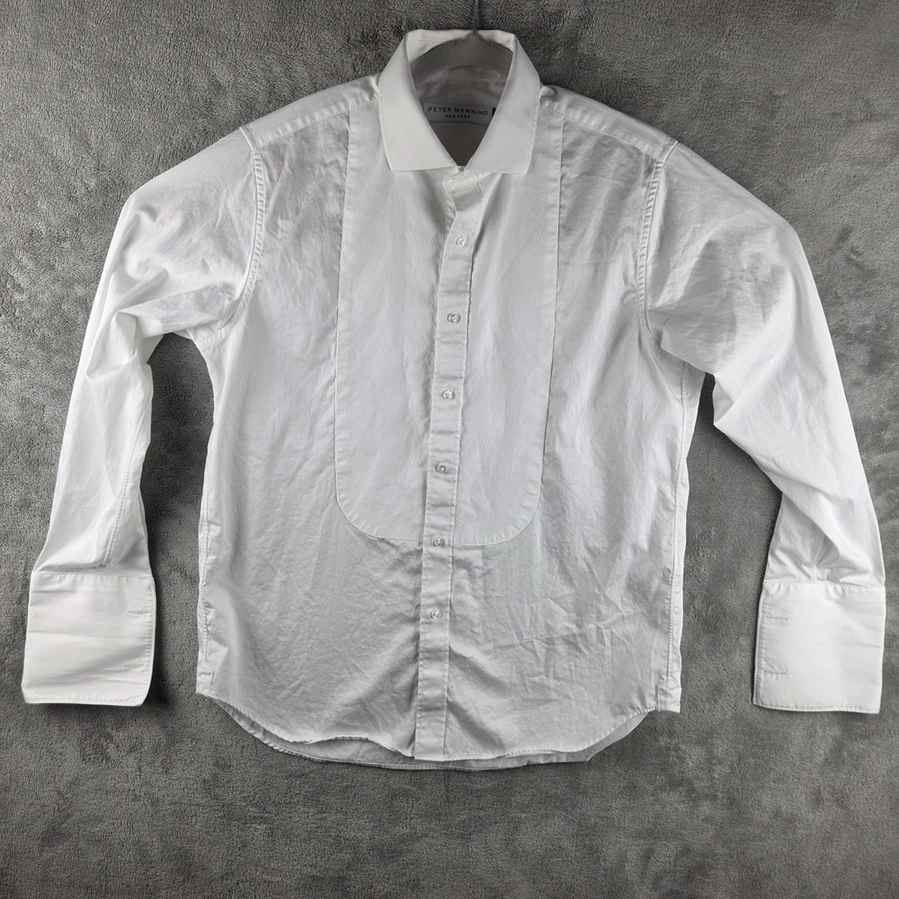 Peter Manning Shirt Mens Size‎ 4X White Long Sleeve Button Down Collared Casual